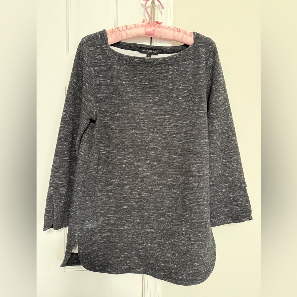 Banana Republic Heathered Charcoal Gray Tunic Top